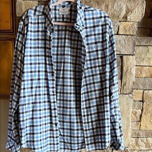 Barbour Blue and Cream Plaid Casual Shirt